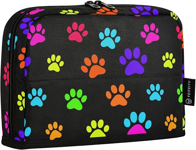 Aslsiy Large Capacity Pencil Case Bright Color Pet Paws (3) Pencil Pouch for Boys Girls Portable Pen Bag Organizer Standing Makeup Bag for School Office Supplies
