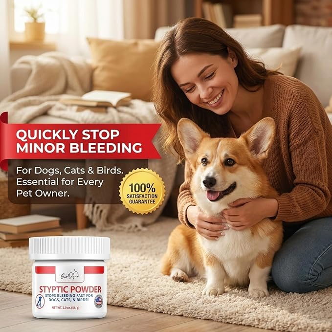 Styptic Powder for Dogs, Cats, and Birds (2 oz) by Evo Dyne | Fast-Acting Blood Stop for Pets | Quick Stop Bleeding Powder for Dog Nail Clipping, Grooming, Cuts and More (1-Pack)