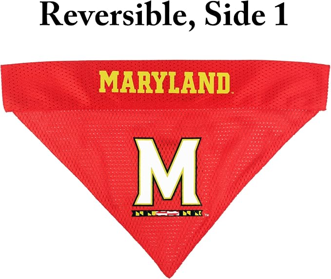 Pets First Collegiate Pet Accessories, Reversible Bandana, Maryland Terrapins Size Small/Medium