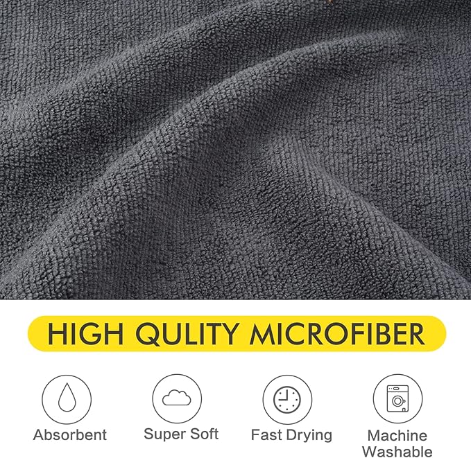 KinHwa Dog Towel Super Absorbent Microfiber Dog Drying Towel Soft Pet Bath Towel for All Dogs and Cats with Embroidered Paw Print 30inch x 50inch Gray