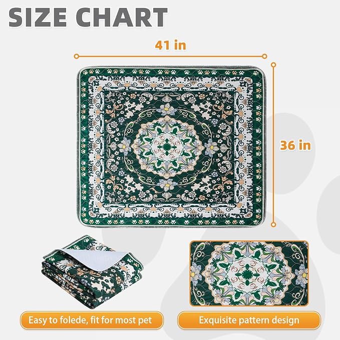 Washable Pee Pads for Dogs, 2 Pack Super Absorbent Reusable Puppy Training Pads Waterproof, Nonslip and Leak-Proof Dog Pee Pads, Large Pet Mats Whelping Pads for Floor, Crate, Couch 36*41