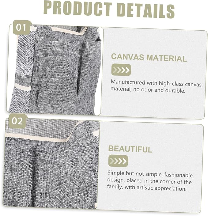 DOITOOL Pet Storage Bag Multi-function Hanging Food Pouch Toy Organizer for Dogs and Cats Canvas Design Grey for Home Use