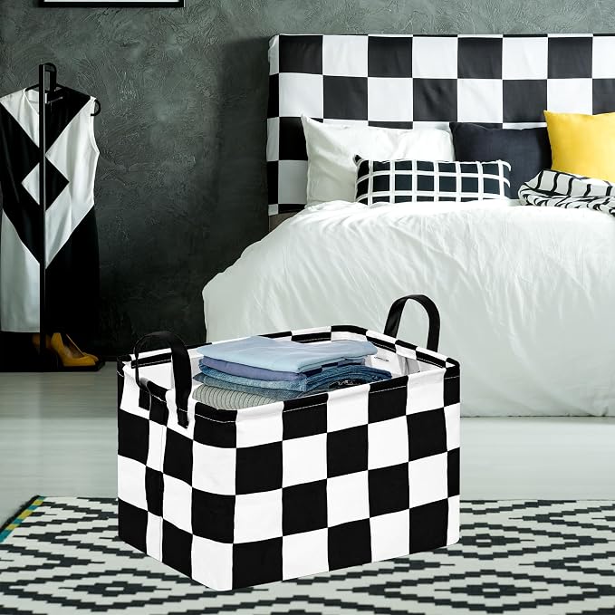 Storage Bin for Shelves Rectangle Closet Baskets Foldable Box with Handles, Gray Storage Bins, Storage Boxes for Home Office Car Dormroom
