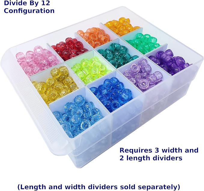 (6-Pack) Large Drawer Configurable Length Dividers compatible with Akro-Mils Plastic Storage Craft Cabinets, (Dividers Only)