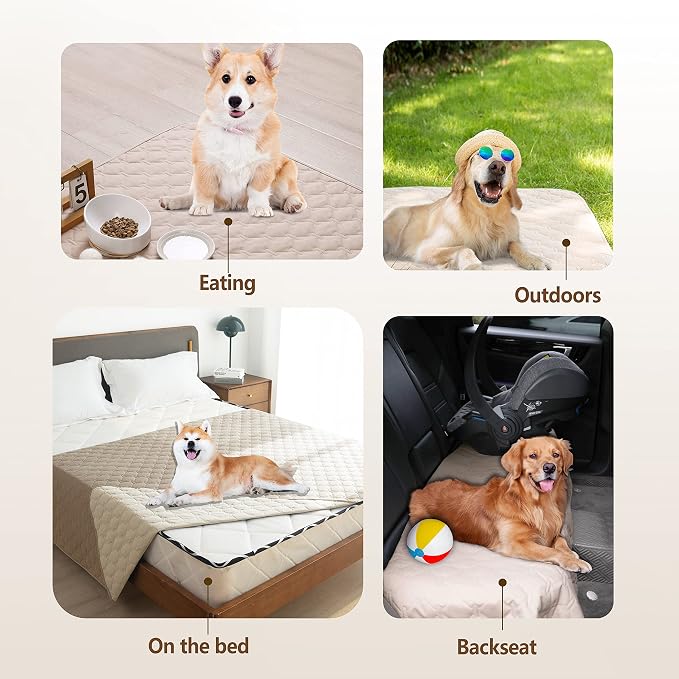 gogobunny Waterproof Blanket, Couch Covers for Dogs, Reversible Protector | 3X Stronger Leakproof, Scratch Proof Durable Furniture Protection, Stain Resistant, Washable, 30x70 Inch Dark/Light Beige