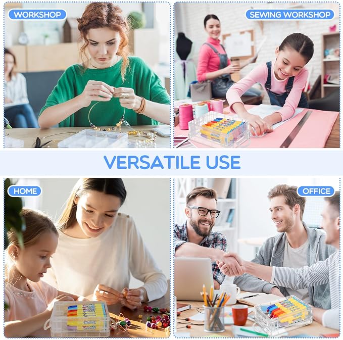 Suzile 50 Pcs Plastic Crayon Box with Lid 4.8 x 3.4 x 1.6, Clear | Small Crayon Storage Containers Bulk, for Office School Classroom, Art Crafts Pen Pencil Organizers, Back to School Supplies