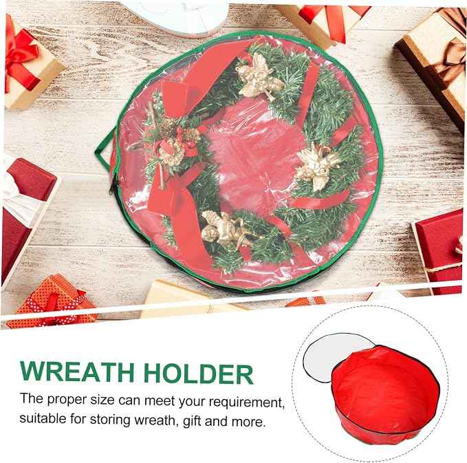 Garneck 1pc Round Storage Bag Window Wreath Storage Holder for Christmas Garlands for Holiday Decor Organization and
