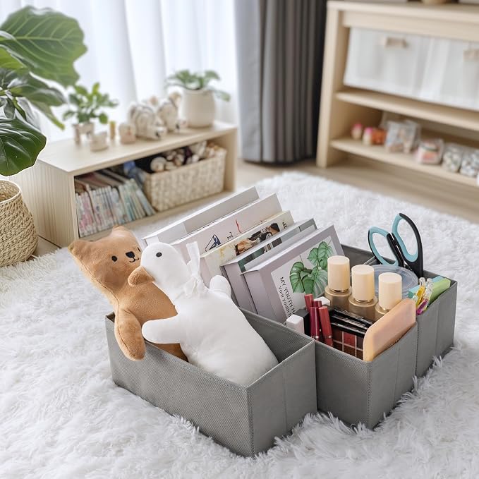 Drawer Organizer Clothes, 24 Pack Dresser Organizer for Baby Clothes, Underwear, Sock- Foldable Closet Organization and Storage Dividers Bins for Nursery, Bedroom and Dorm (Grey)