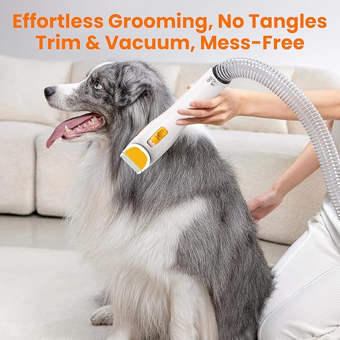 PUPPYOO Dog Grooming Vacuum& Dogs Grooming Kit, 5 in 1 Pet Grooming Vacuum with Pets Clipper Nail Grinder, 1.5L Dust Cup Dog Brush Vacuum Pets Grooming Tools for Shedding Pet Hair, Home Cleaning