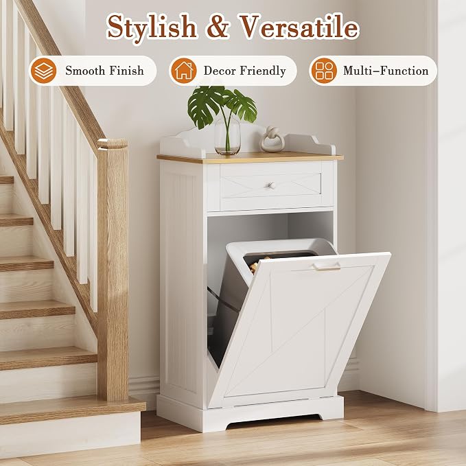 kepptory Dog Feeding Station with Storage Drawer, Pet Organizers and Storage Adjustable Shelf, Dog Feeder Station, Pet Storage Cabinet for Cats and Dogs