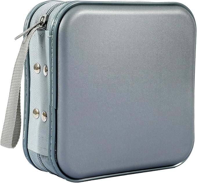 CD Case, 40 Capacity CD DVD Case Wallet Holder Portable Disc VCD Heavy Duty Binder Storage Organizer (Silver)
