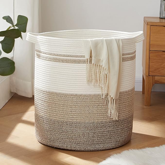 OIAHOMY 80L Laundry Basket Laundry Hamper Nursery Hamper Gradient Yellow | Tall Dirty Clothes Hamper with Handle,Blanket Basket,Decorative Basket for Living Room,Storage Basket,Toy Storage