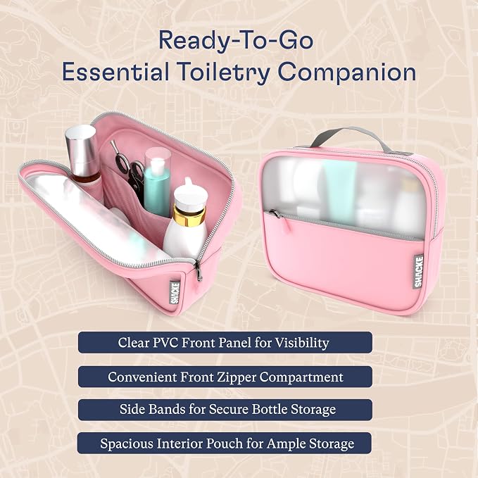 Shacke 8 Set Packing Cubes for Travel, Shoe & Toiletry Bags (Summer Pink) | Complete Suitcase Organizer Bags Set: 4 Luggage Packing Cubes + Laundry, Shoe, Toiletry & Accessories Bags for Any Trip