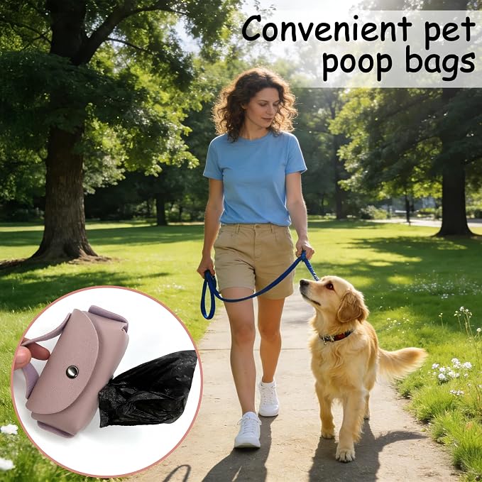 Pet Poop Bag Dispenser with Clip, Portable Waste Bag Holder, 5 Colors Available, 3.9 x 2.4 x 1.2 inches (Gray)