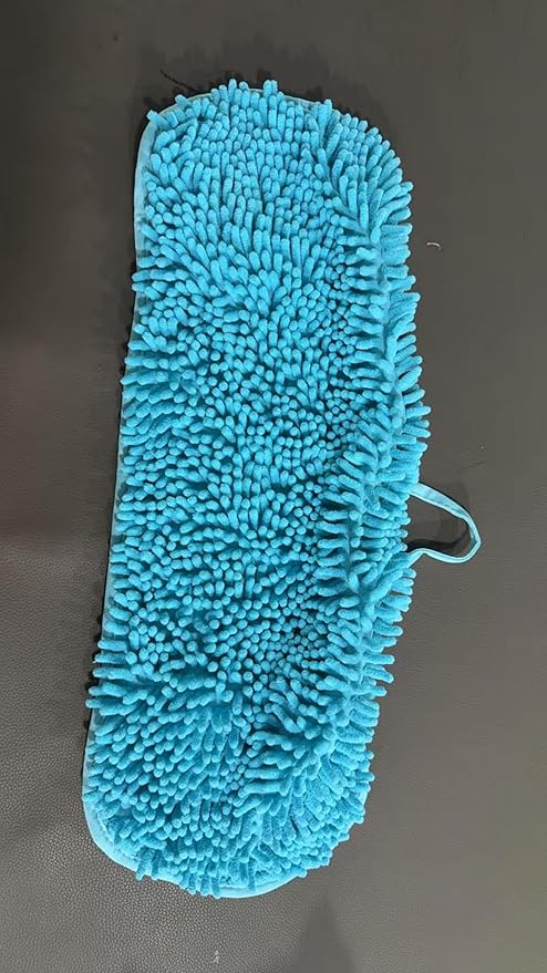 Super Absorbent Dog Drying Towel - 24.4''x10'' Chenille Microfiber Pet Bath Towel with Dual Hand Pockets, Quick Dry Soft Grooming Towel for Small Medium Large Dogs and Cats, Machine Washable (Blue)