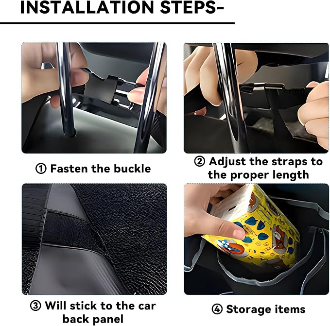 Car Trunk Organizer, Backseat Hanging Large Storage with Adjustable Straps,Waterproof PVC Collapsible Cargo Bag, Car Interior Accessories for Auto SUV MPV (White)