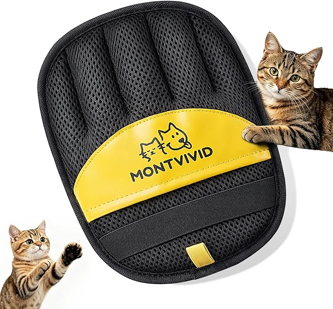 Upgraded Electrostatic Pet Hair Removal Glove Reusable Magic Brush for Removing Cats & Dogs Hair from Clothes, Couch, Carpet, Furniture and Bed,Safe for All Fabrics,Gifts for Pet Owners