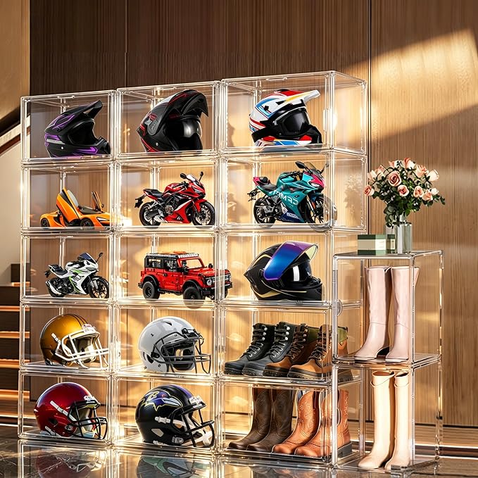 Extra Large Clear Storage Box for Cowboy Boots,Helmets,Large Handbag | For western style boots, motorcycle helmets, handbags, collectibles & seasonal storage while keeping everything organized