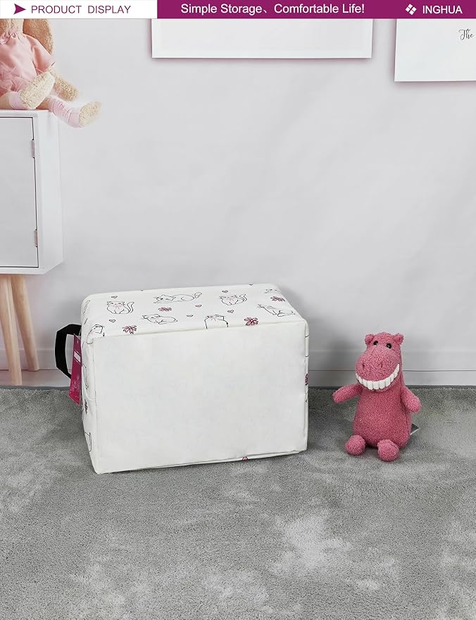 Rectangular Love cat Storage Basket | Gifts Bag for Toys,Books,Clothes,Gifts,Pets-Perfect for Home,Office,Nursery,Dorm,Shelf