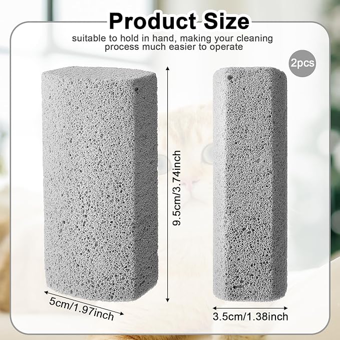 InnoHHustle 2 Pcs Pet Hair Block, Pet Hair Remover Grey Pumice Stone for Dog Cat Fur Removal Cleaning Dog Cat Fur Remover Stone Pets Rocks for Sofa Car Interior Bedding Carpet Couch Furniture