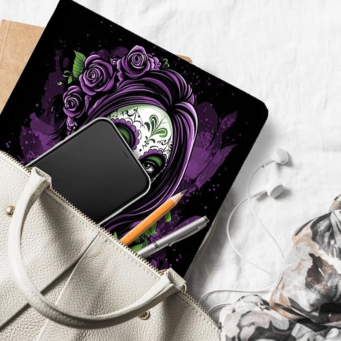 for Microsoft Surface Go 4/3/2/1-10.5" 2021 Tablet Case,Auto Wake/Sleep,Adjustable Stand Protective Cover - Purple Sugar Skull Girl
