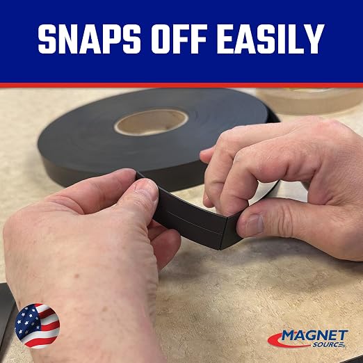 Master Magnetics ZGN40S3 Flexible Magnet Strip, Plain, No Laminate, 1/16" Thick, 1" Height, 100 Feet Scored Every 3", 1 Roll with 396-1" x 3" Pieces