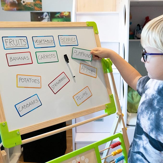 24 Pieces Big Dry Erase Magnetic Labels 4.2" x 2.1" | Writable Magnetic Name Tags Strips Plates Dry Erase Magnets for Whiteboard Classroom Locker Refrigerator Metal Shelves Crafts | Bonus Included