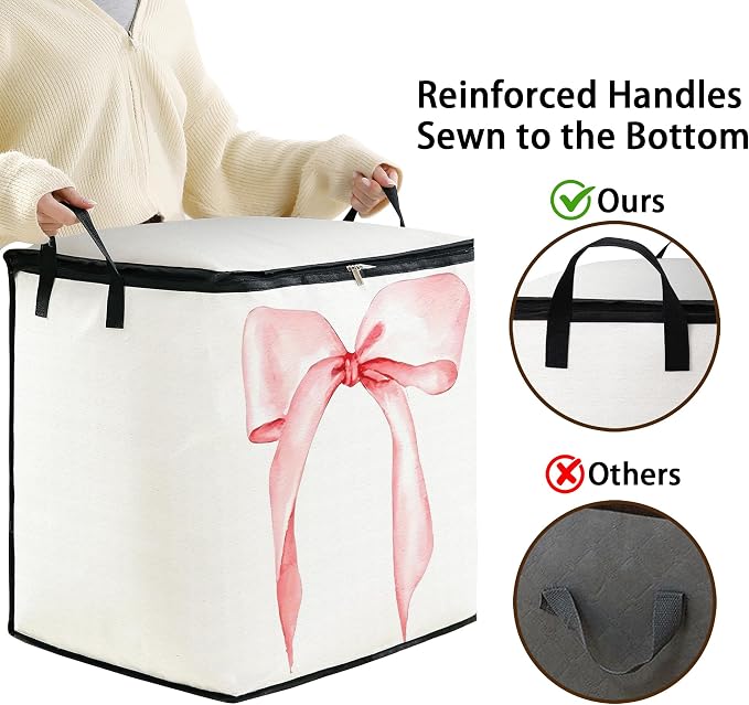 2pcs blanket storage bag for under bed,closet organizers 95L | clothing sweater sheet bedding comforter duvet quilt pillow toy storage bags with lids,dorm room essentials for containers