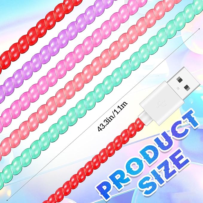 Friends 10 Pcs Cord Protectors from Pets No Chew 43.3'',Pearlescent Color | Spiral Cable Protector, Phone Charger Cover, Data Cable Protective Sleeve Chew Proof, USB Wire Cover Stylish, Cat Dog Rabbit