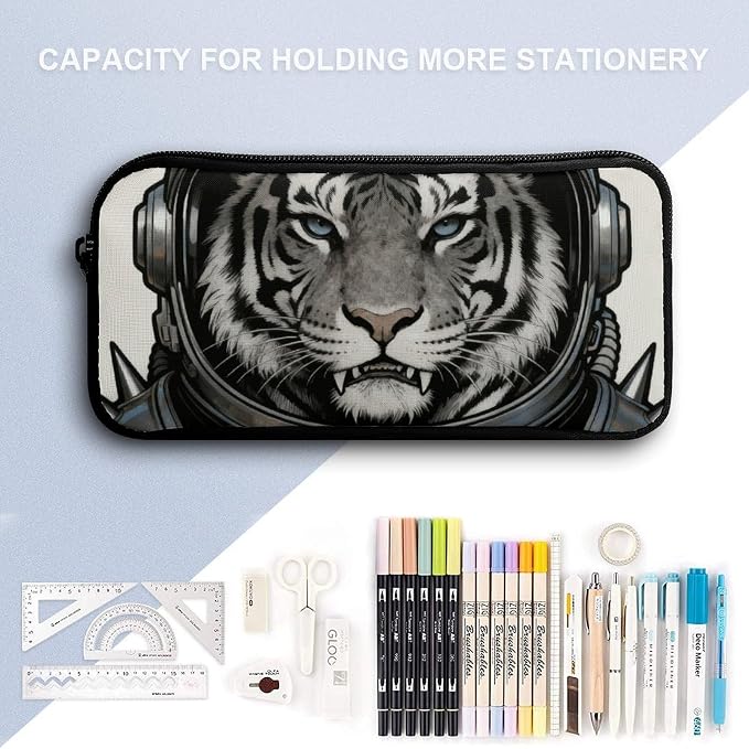 Colored Astro Pet Pencil Case Large Pencil Bag with Zipper | Big Capacity Pencil Pouch Portable Pencil Case Canvas Pen Bag Lightweight Office Travel Multi-purpose Bag for Adults