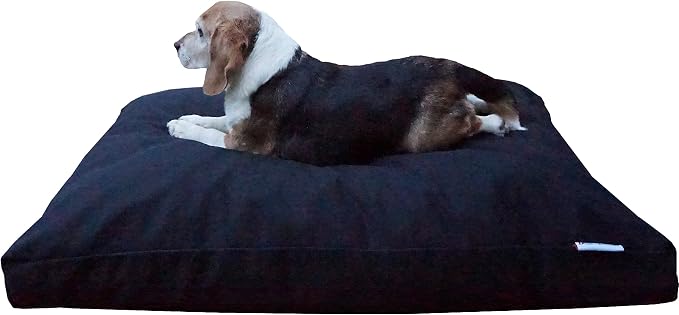 Dogbed4less Large Memory Foam Dog Bed Pillow with Orthopedic Comfort, Waterproof Liner and Durable Pet Bed Canvas Cover 41X27 Inches, Black