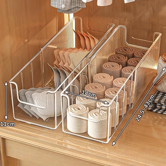 Adjustable Underwear Organizer, Expandable Storage Box with Multiple Compartments for Bras, Socks, Bedroom, Room Organization, PET Materials