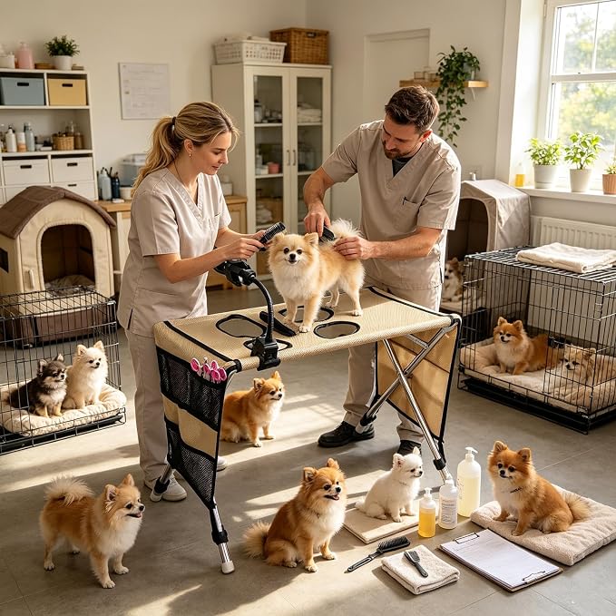 Pet Grooming Table - Dog Wash Stand, Portable Grooming Platforms | Grooming Arm, Pet Bathing Station, Dog Grooming Supplies For Home Washing Drying Brushing Trimming Nail Care Puppy Cat