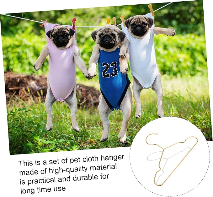 3pcs Dog Clothes Hangers Sturdy Pet Clothing Holders Iron Pet Apparel Organizer for Home