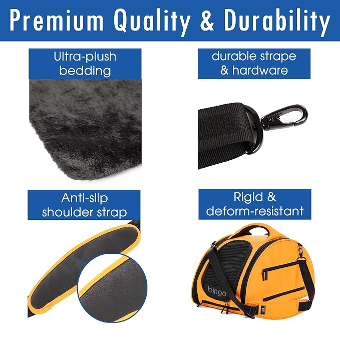 HPZ-PR America HPZ Bingo Multi-Functional Pet Travel Carrier Bag/Organizer/Car Seat/Bed/Airline Approved (Sunrise Orange - Bag Only)