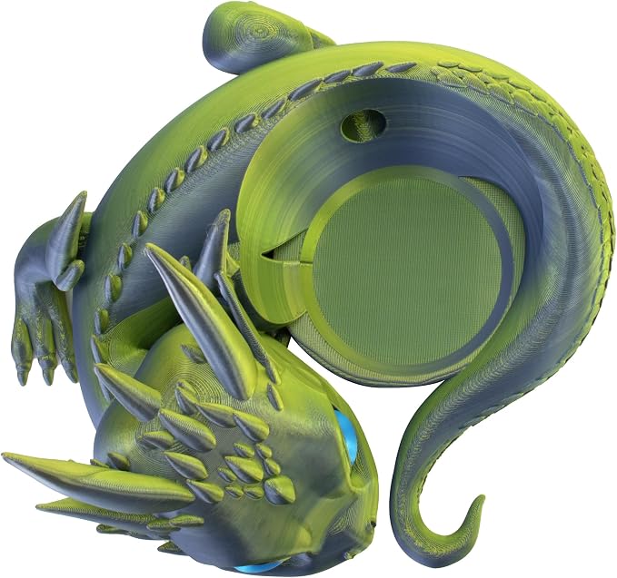 Dragon Stand for Echo Dot 4th/5th Gen, 3D Printed Dragon Amazon Echo Desktop Speakers, Holder for Echo Dot 5th Gen Echo Dot 4th Gen, Made in USA (Green Purple)