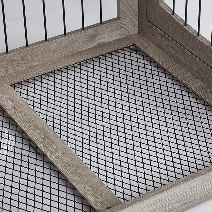 GarveeHome Dog Crate Furniture,Wood Kennel Indoor with Drawers Storage | Furniture style kennel, built-in storage drawers, heavy duty wood frame for indoor pet use