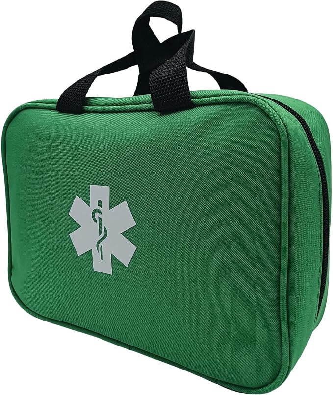First Aid Bag Empty Emergency Medical Pouch First Responder Storage Compact Survival Medicine Bags for Sport Outdoors Car Office Pet Dog Cat (Green QZ)