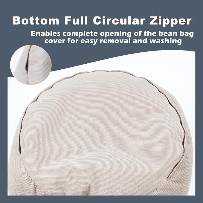 LPMOERA Stuffed Animal Storage Soft Bean Bag Cover No Filler Navy Blue | Skin-Friendly,Portable,Wide Easy-Load Opening,Hidden Zipper,Decorative Organizer
