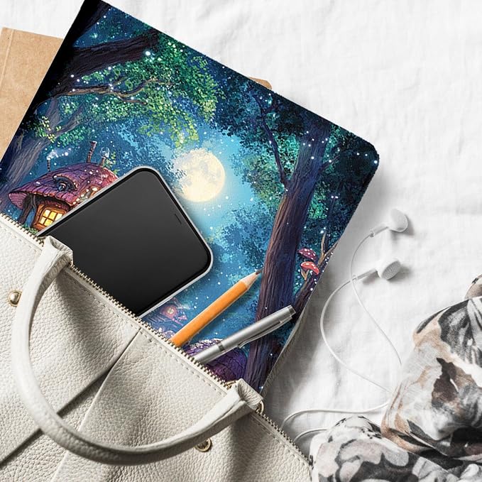 for Microsoft Surface Pro X/Pro X Plus-13 2019/2020/2021/2024 Tablet Case,Auto Wake/Sleep,Adjustable Stand Protective Cover - Enchanted Forest Mushroom House