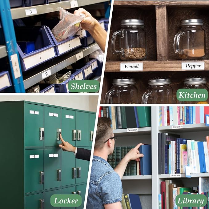 100 Pcs Label Holder Self Adhesive Clear Pocket Bulk 3x1 Inch | Plastic Sticking Shelf Tag for Shelf, Cabinet, Storage Bin Organization, Easy Peel Stick, PVC, Waterproof and Reliable