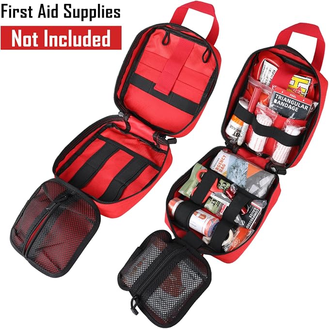 LIVANS 1000D First Aid Bag Empty, Medical Ifak Pouch for Emergency & EMT | Molle Compatible, Rip-Away & Quick-Release Design, Versatile for Tactical, Camping, Hiking and Travel