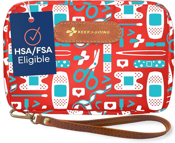 KeepGoing Travel First Aid Kit for Kids, 130 Pc. TSA-Approved Travel Size | Toddler First Aid Kit, Mini First Aid Kit for Car, Home, Purse, Diaper Bag & Backpack, Latex-Free Bandages
