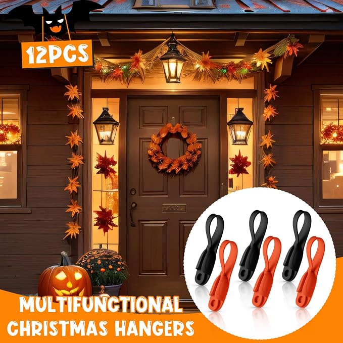 12 Pcs Cord Bundlers Organizer for Appliances, Black,Orange | Self Adhesive Kitchen Sticky Silicone Holder Organizer for Air Fryer, Toaster, Home Decorations Accessories