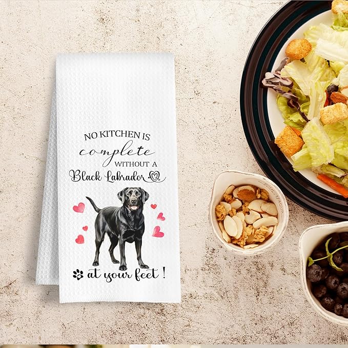 Black Labrador Retriever Gifts Kitchen Towels, Black Lab Gifts for Women Men, Gift for Labrador Dog Lovers Decorative Dish Tea Hand Towels for Kitchen, 16x24 Inch