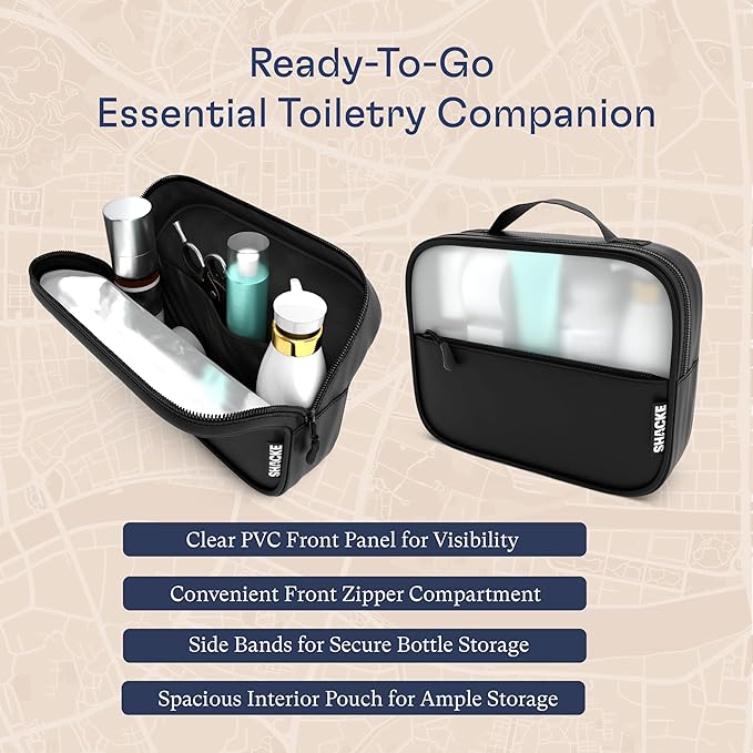 Shacke 8 Set Packing Cubes for Travel, Shoe & Toiletry Bags (Air Black) | Complete Suitcase Organizer Bags Set: 4 Luggage Packing Cubes + Laundry, Shoe, Toiletry & Accessories Bags for Any Trip