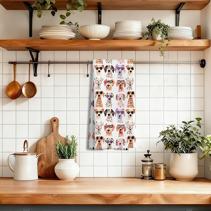 Trendy Funny Dalmatian Dog Kitchen Towels Decorative, Dalmatian Dog Lover Mom Dad Owner Gifts Hand Tea Towels for Bathroom, Pet Lover Gifts Dish Towel Dishcloth, 16x24 Inch