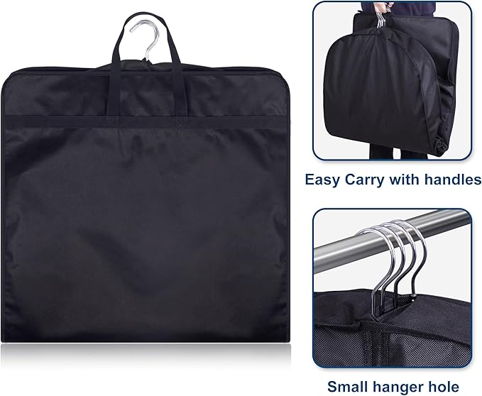 KIMBORA 43" Suit Bags for Closet Storage and Travel, Gusseted Hanging Garment Bags for Men Suit Cover With Handles for Clothes, Coats, Jackets, Shirts（3 Packs）