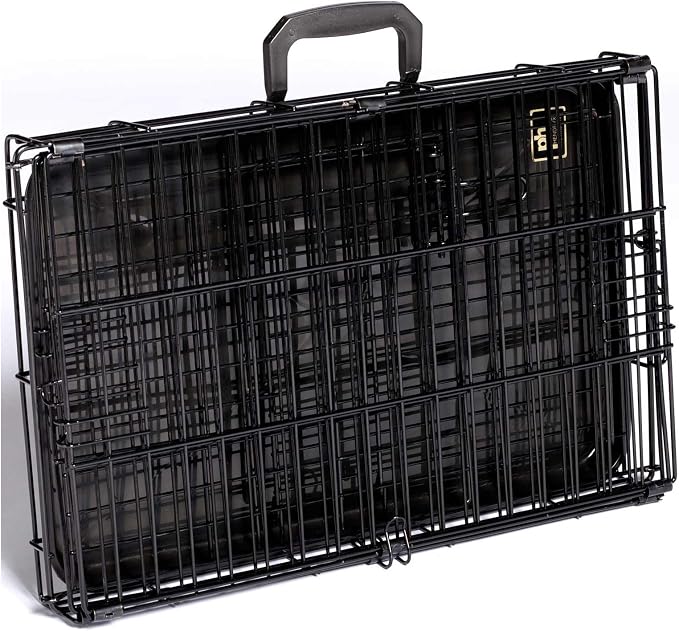 Prevue Pet Products Home On-The-Go Single Door Dog Crate - XS, Black | Extra Small Collapsible Dog Cage for Travel, Indoor and Outdoor Use, Foldable Kennel Design, Deep Plastic Pan