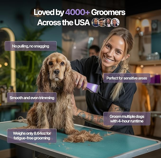 Hornet 5-in-1 Professional Pet Grooming Clipper for Dogs & Cats, Low Noise, Precision Trimmer for Trimming, Shaping & Styling